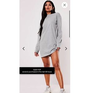 NEW Missguided Basic Long Sleeve Dress (Grey)
